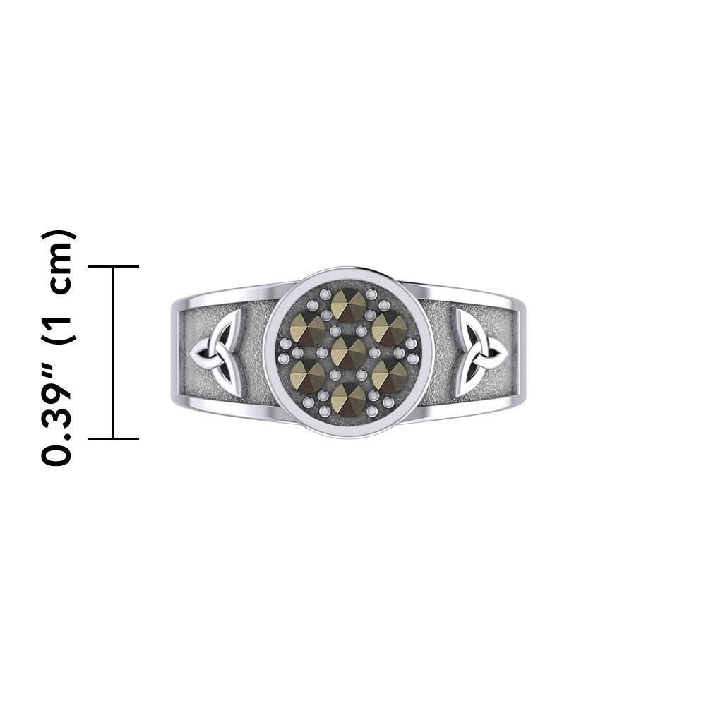 Celtic Trinity Knot Ring with Gemstones TRI1946