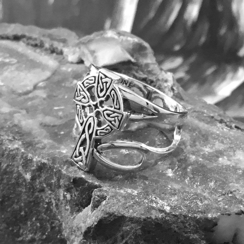 Handcrafted Celtic Cross With Infinity Silver Ring TRI1952 Unisex Religious Jewelry Gift