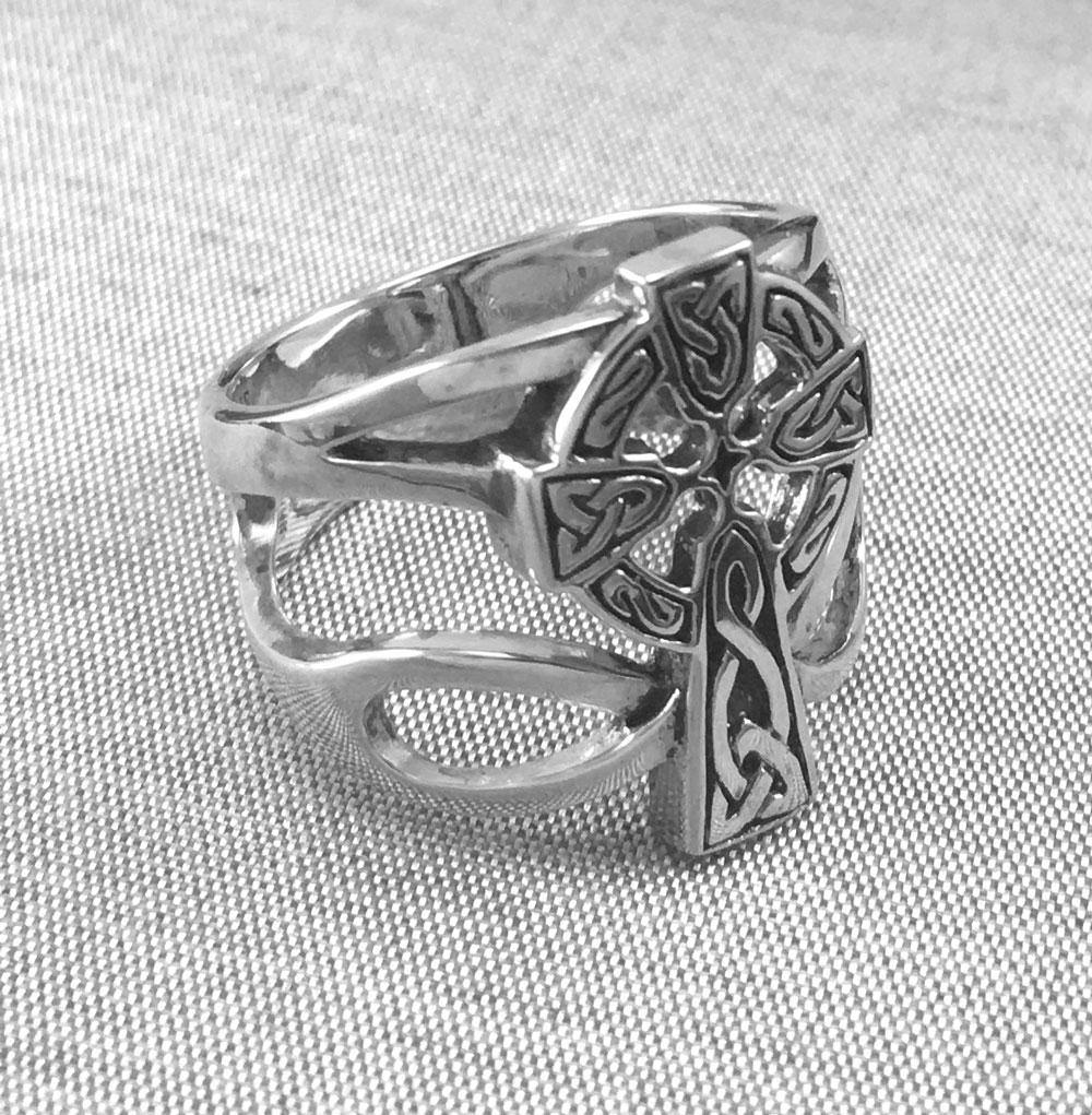 Handcrafted Celtic Cross With Infinity Silver Ring TRI1952 Unisex Religious Jewelry Gift