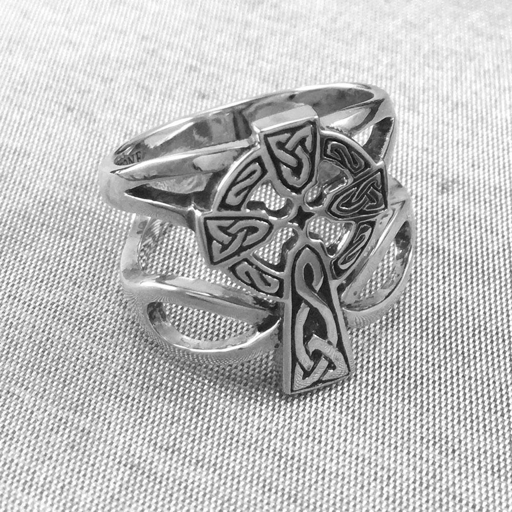 Handcrafted Celtic Cross With Infinity Silver Ring TRI1952 Unisex Religious Jewelry Gift