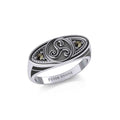Celtic Triskele Sterling Silver Ring with Gemstones TRI1957