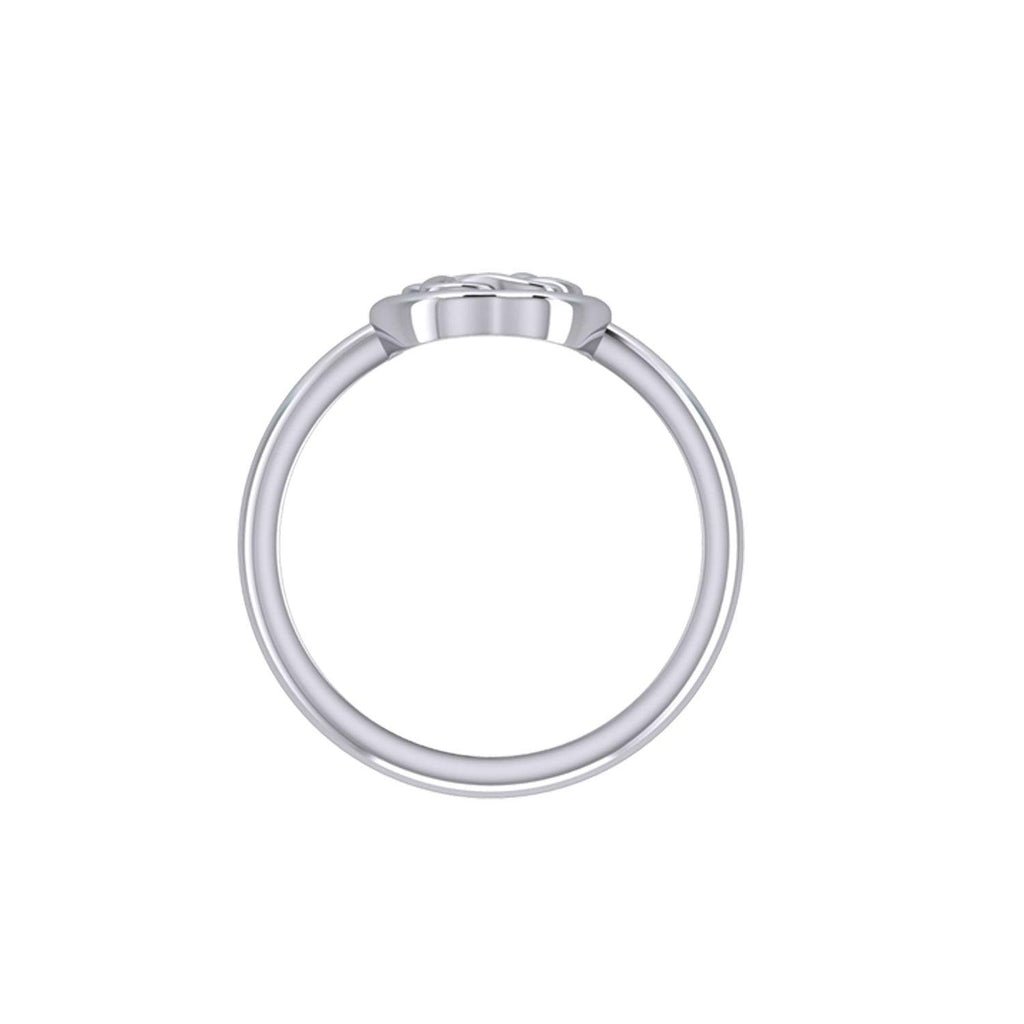 Celtic Spiritual Fruit Apple with Double Heart Sterling Silver Ring with Gemstone TRI2277