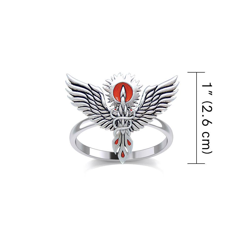 Mythical Phoenix Sterling Silver Ring with Enamel TRI2280