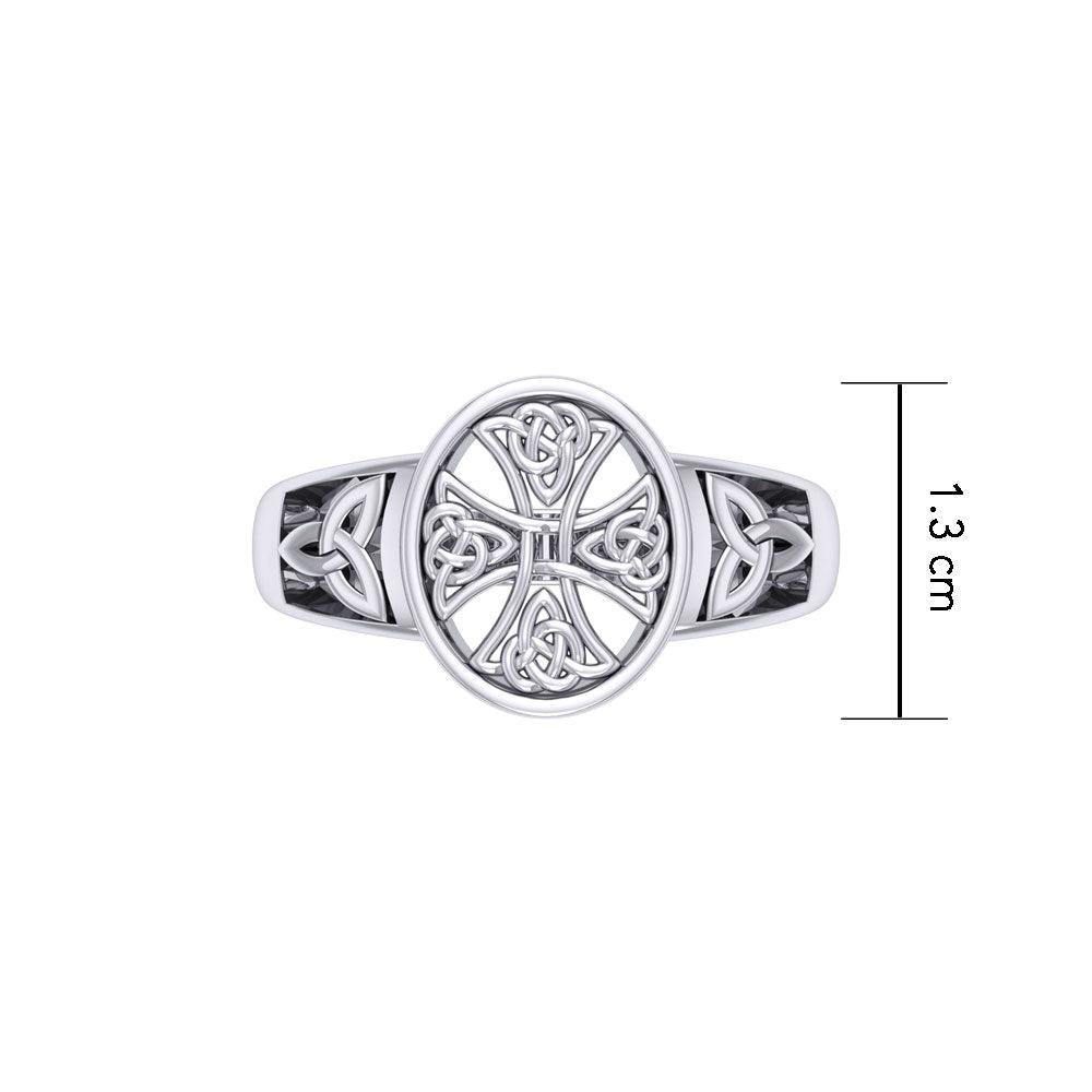 Celtic Cross Sterling Silver Ring TRI2292