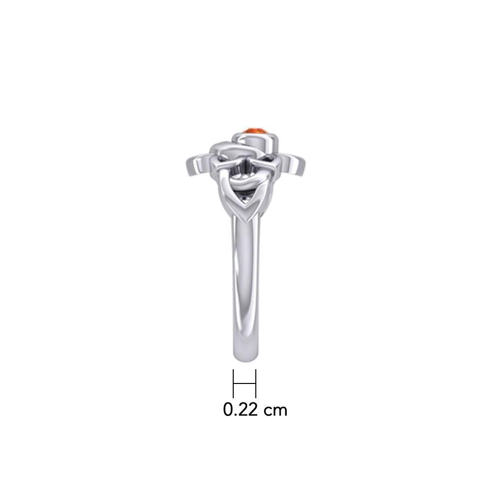 Svadhisthana Sacral Chakra with Celtic Designs Sterling Ring TRI2350