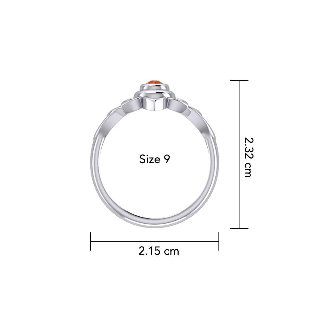 Svadhisthana Sacral Chakra with Celtic Designs Sterling Ring TRI2350