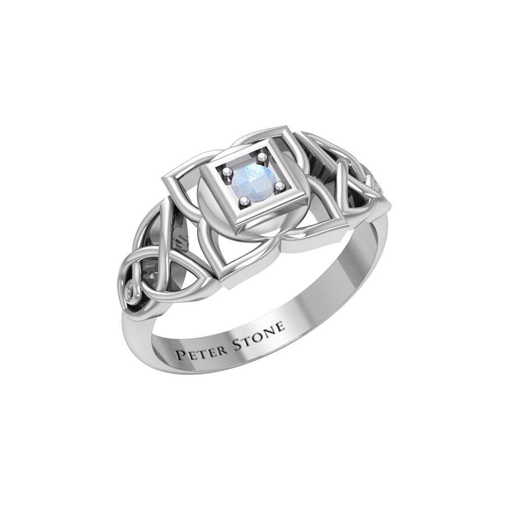Muladhara Root Chakra with Celtic Designs Sterling Silver Ring TRI2351