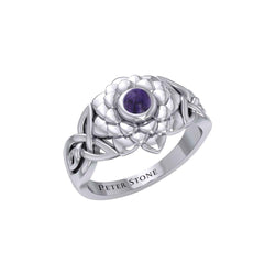 Sahasrara Crown Chakra with Celtic Designs Sterling Silver Ring TRI2352 | Rings | Wiccan Center