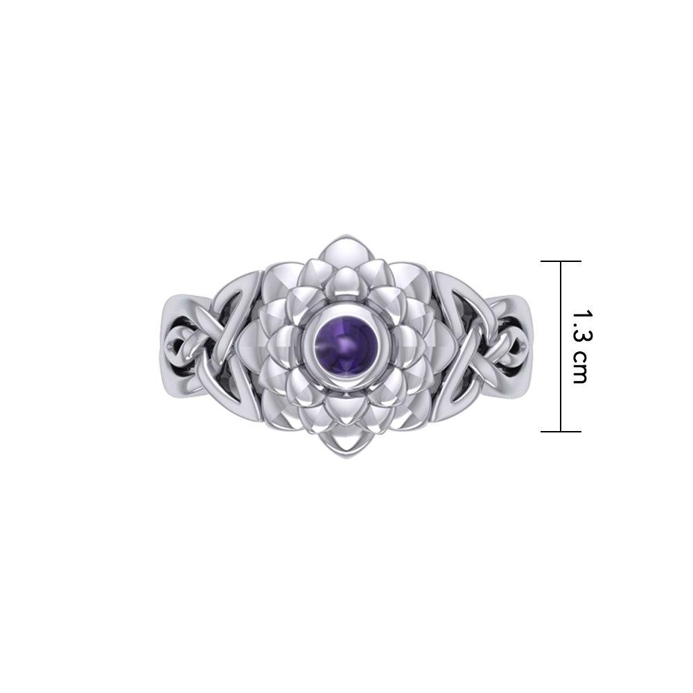 Sahasrara Crown Chakra with Celtic Designs Sterling Silver Ring TRI2352