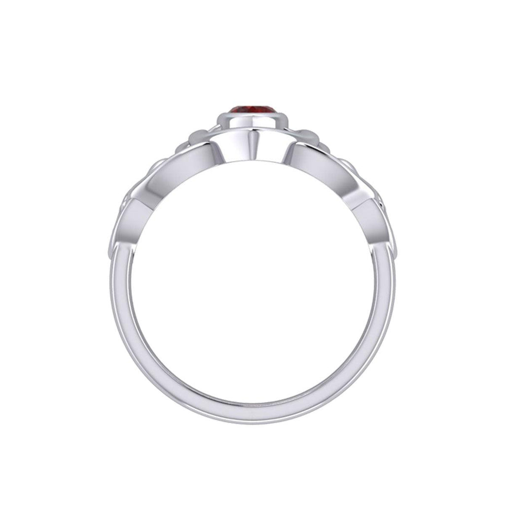 Celtic Knotwork Heart Ring With  Heart Gemstone TRI2381