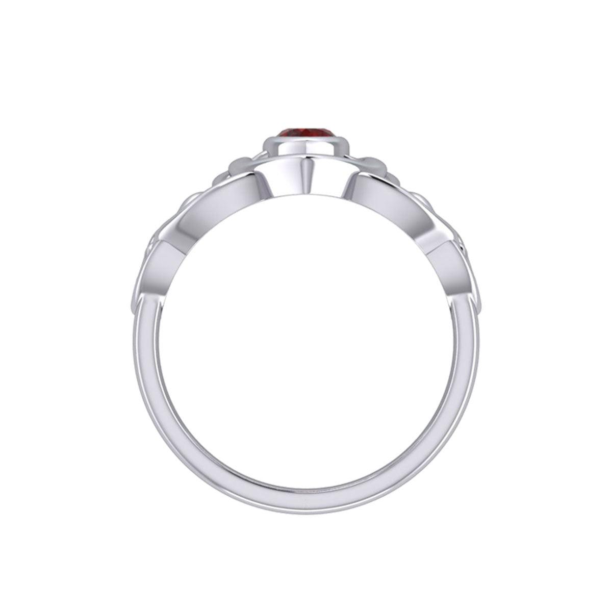 Celtic Knotwork Heart Ring With  Heart Gemstone TRI2381