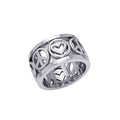 Love Peace Recovery Sterling Silver Spinner Ring TRI2401 Mindful Jewelry For Calming Daily Focus 925