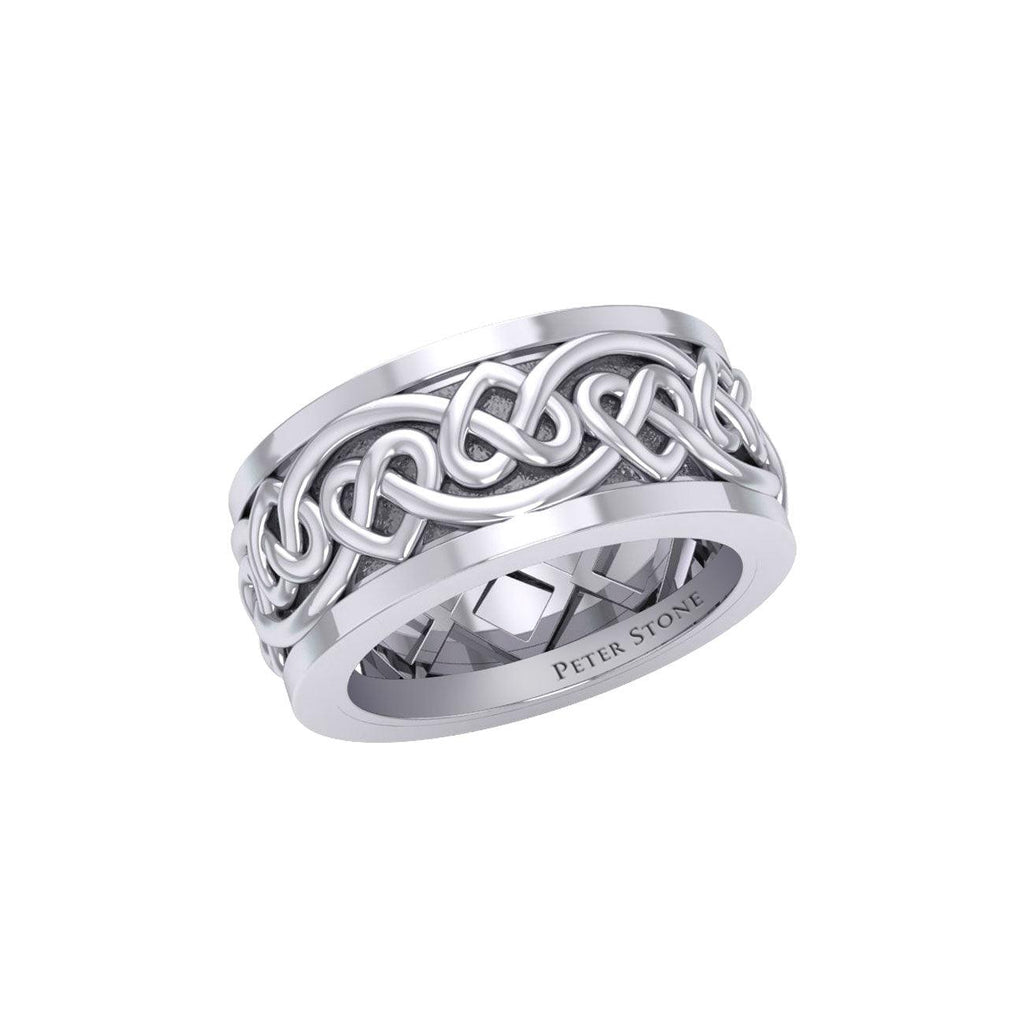 Celtic Heart Sterling Silver Spinner Ring TRI2454