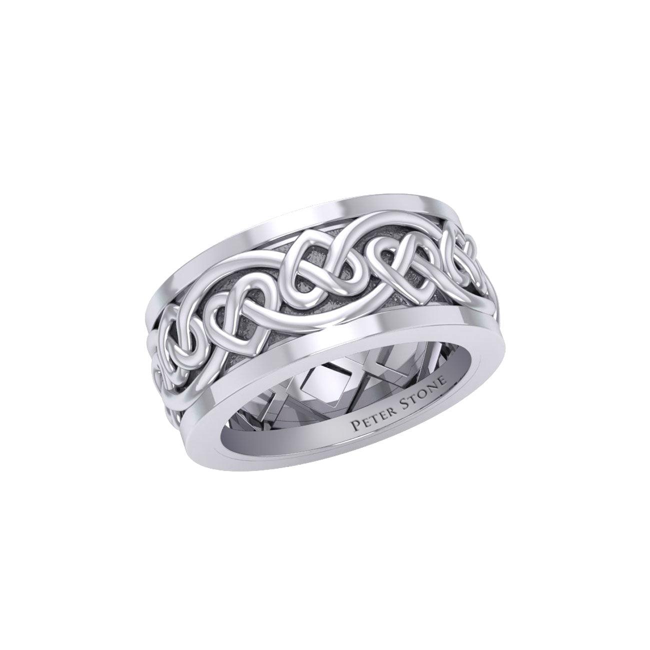 Celtic Heart Sterling Silver Spinner Ring TRI2454