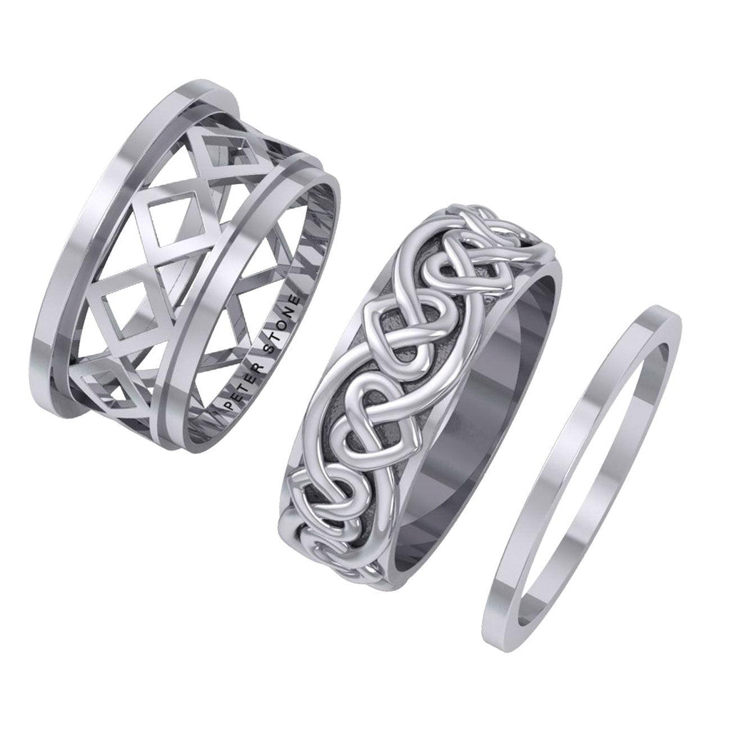 Celtic Heart Sterling Silver Spinner Ring TRI2454