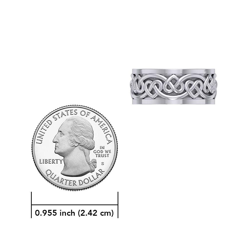 Celtic Heart Sterling Silver Spinner Ring TRI2454