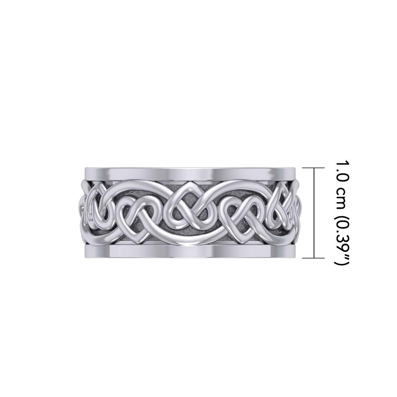 Celtic Heart Sterling Silver Spinner Ring TRI2454