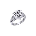 Celtic Heart Sterling Silver Poison Ring TRI2455