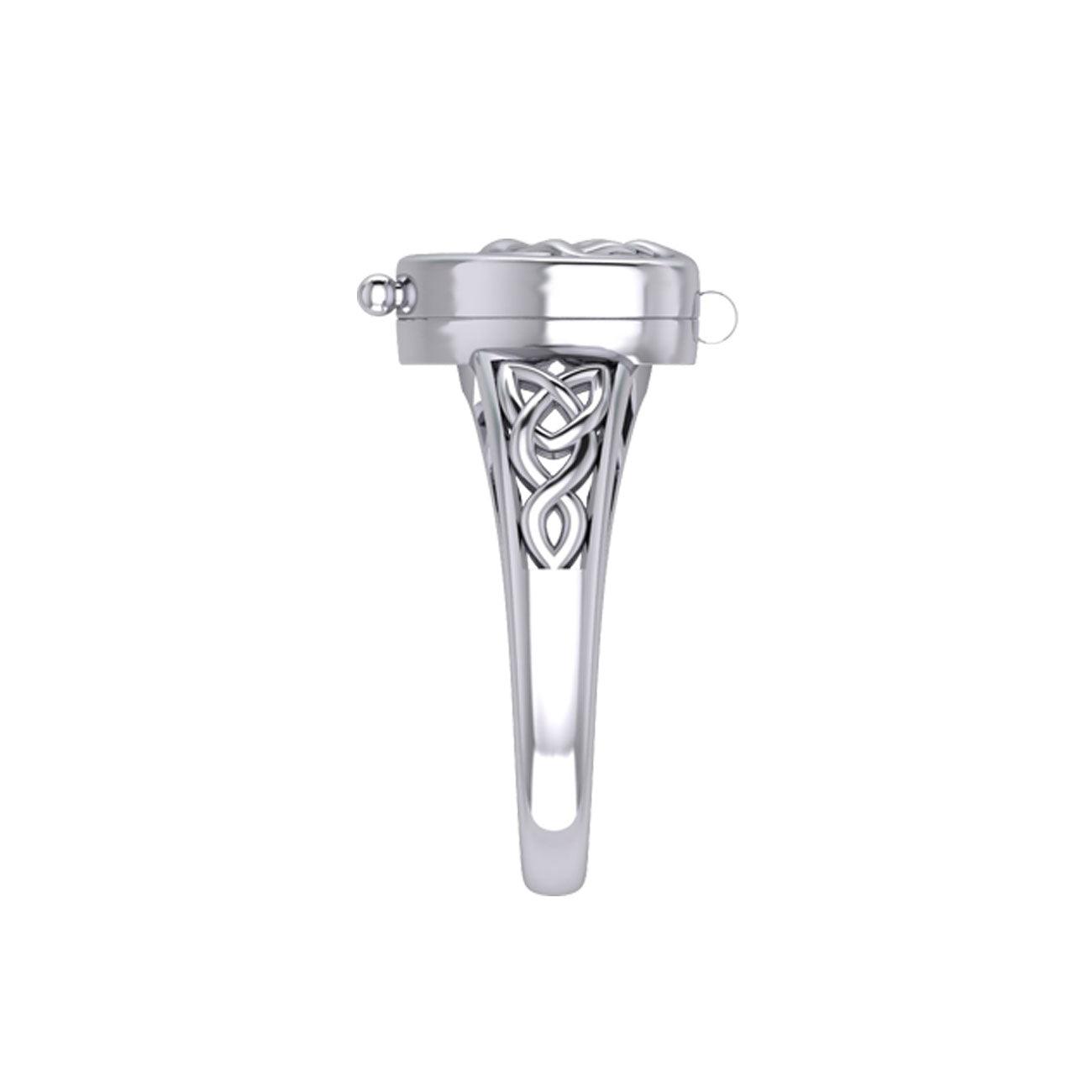 Celtic Heart Sterling Silver Poison Ring TRI2455