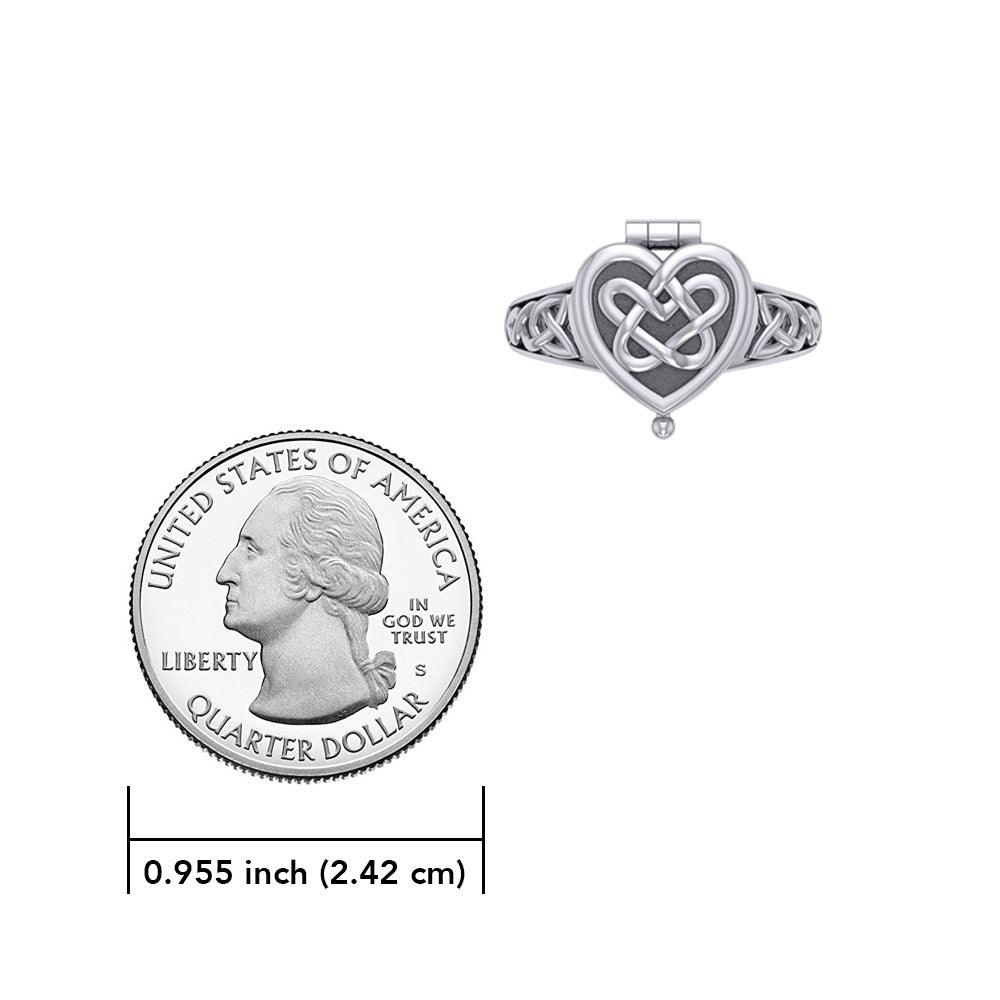 Celtic Heart Sterling Silver Poison Ring TRI2455