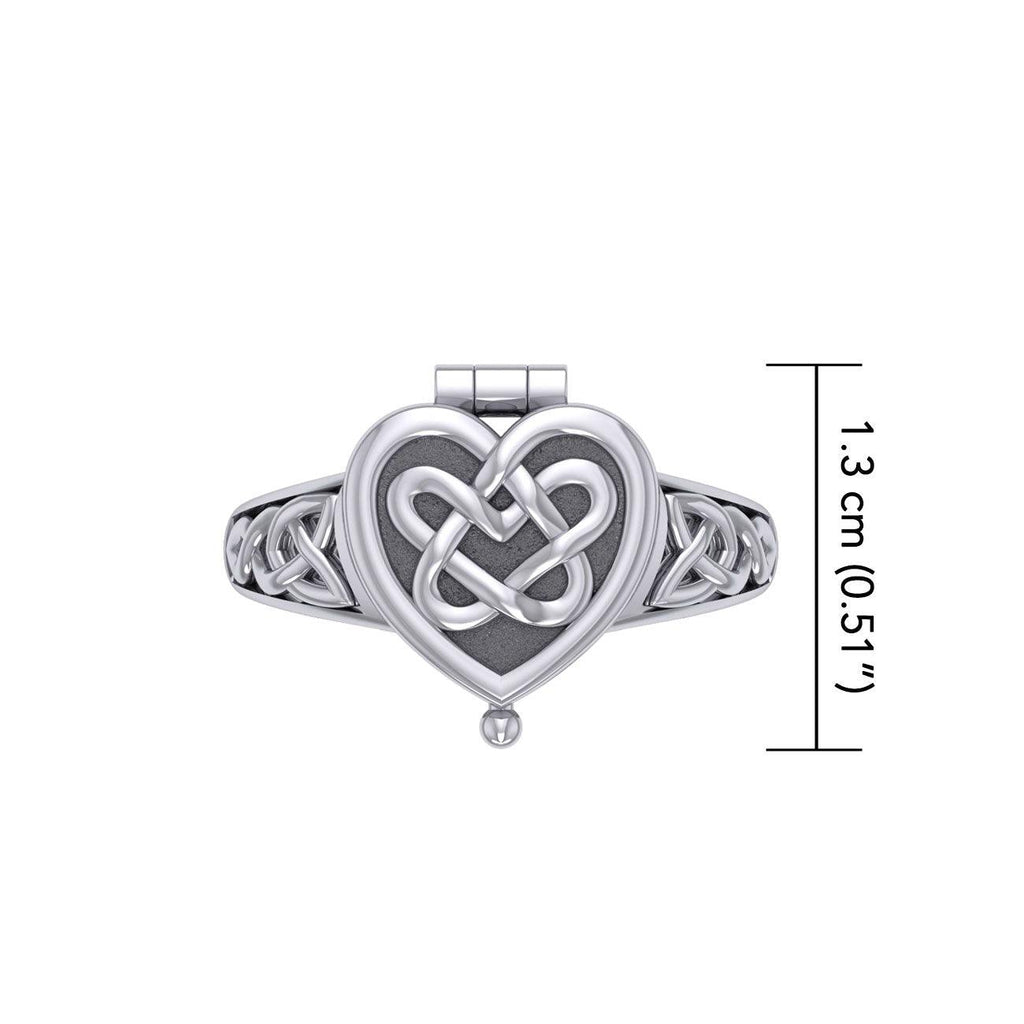 Celtic Heart Sterling Silver Poison Ring TRI2455