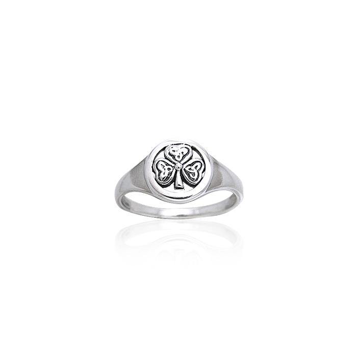 Celtic Shamrock Sterling Silver Ring TRI248