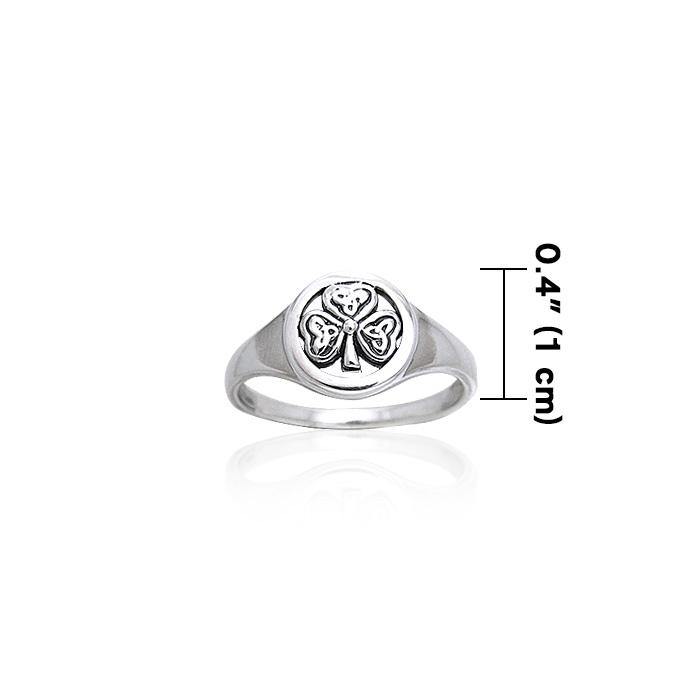Celtic Shamrock Sterling Silver Ring TRI248