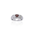 Celtic Sterling Silver Ring with Heart Gemstone TRI357