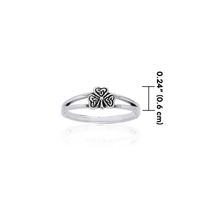 Celtic Irish Shamrock Sterling Silver Ring TRI400