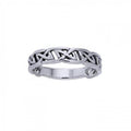 Celtic Knot Half Hollow Sterling Silver Band Ring TRI504