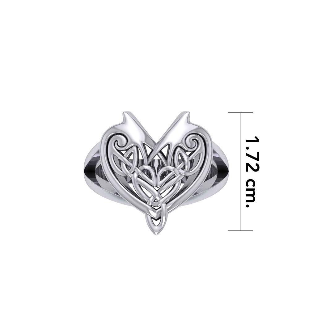 Joyous Heart Celtic Sterling Silver Ring TRI535