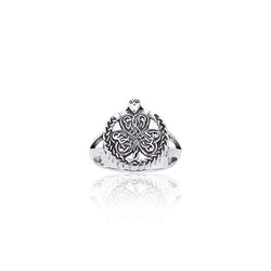 Shamrock Celtic Knot Claddagh Sterling Silver Ring TRI538 | Ring | Wiccan Center