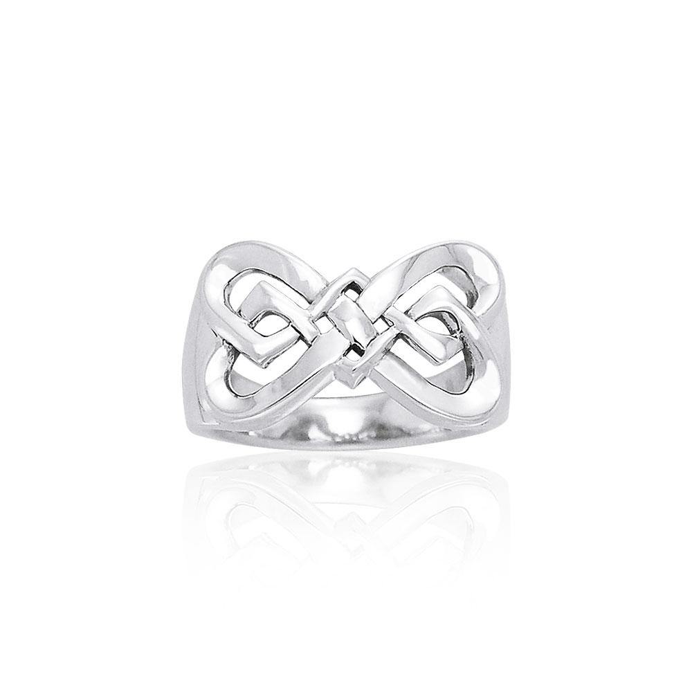 Danu Contemporary Silver Celtic Knotwork Ring TRI596