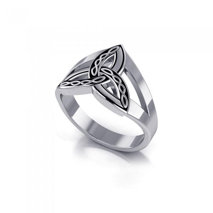 Braided Celtic Triquetra Sterling Silve Ring TRI657