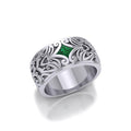 Modern Celtic Silver Gemstone Ring TRI671