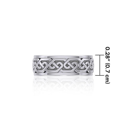A showcase of Celtic beauty ~ Sterling Silver Celtic Knotwork Spinner Ring TRI771 | Ring | Wiccan Center