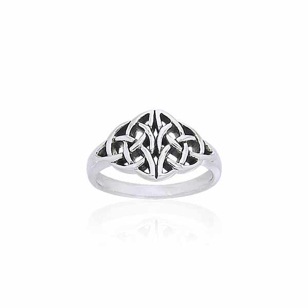 Twin Celtic Trinity Knot Silver Ring TRI876