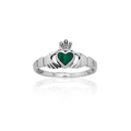 Celtic Claddagh Sterling Silver With Inlay Ring TRI882
