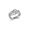Modern Celtic Silver Ring TRI889