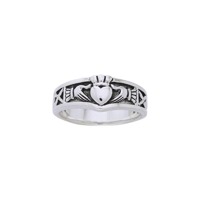 Celtic Claddagh Sterling Silver Ring TRI893