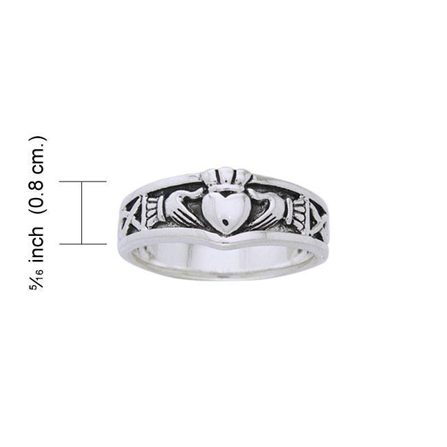 Celtic Claddagh Sterling Silver Ring TRI893