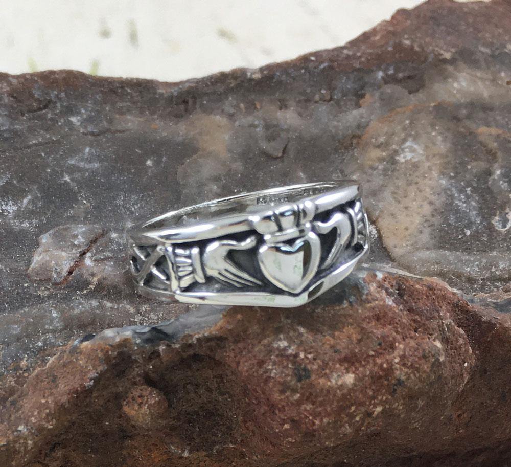 Celtic Claddagh Sterling Silver Ring TRI893