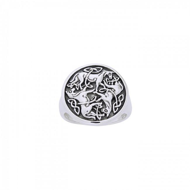 Celtic Knot Horse Sterling Silver Ring TRI901