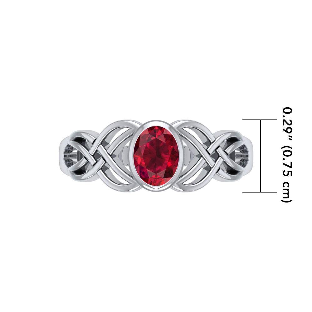 Bring out the best in you ~ Sterling Silver Celtic Knotwork Birthstone Ring TRI934