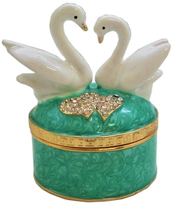 Swans over Jewelry Box Trinket Box (PINK BOX) | GIFTS REGALOS | Wiccan Center