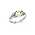 Celtic Moon Silver and 14K Gold Accent Ring TRV1746
