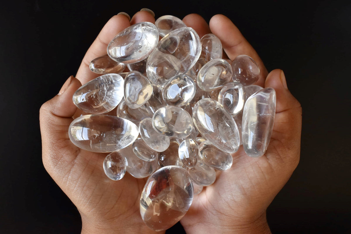 Crystal Quartz Tumbled Crystals (Dispelling Negative Energy and Dreams) | Tumbled Stones & Chips | Wiccan Center