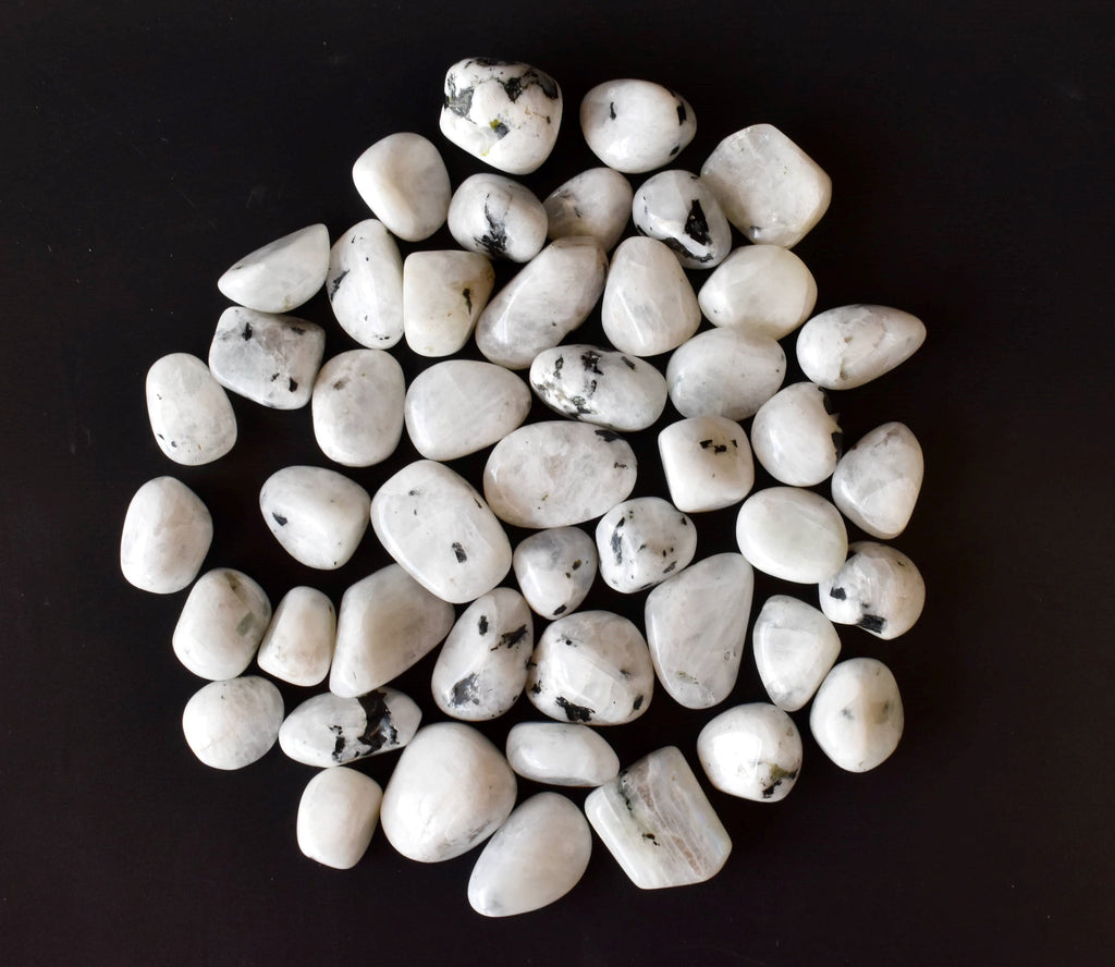 Rainbow Moonstone Tumbled Stone A Grade, Medium Tumbled Stone (Pack of 4oz, 1/2 lb and 1 lb) | Tumbled Stones & Chips | Wiccan Center