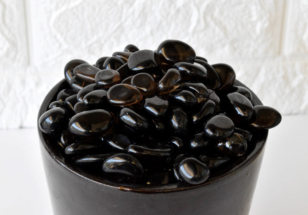 Dark Smokey Quartz Tumbled Crystals (Luck And Good Fortune and Grounding) | Tumbled Stones & Chips | Wiccan Center