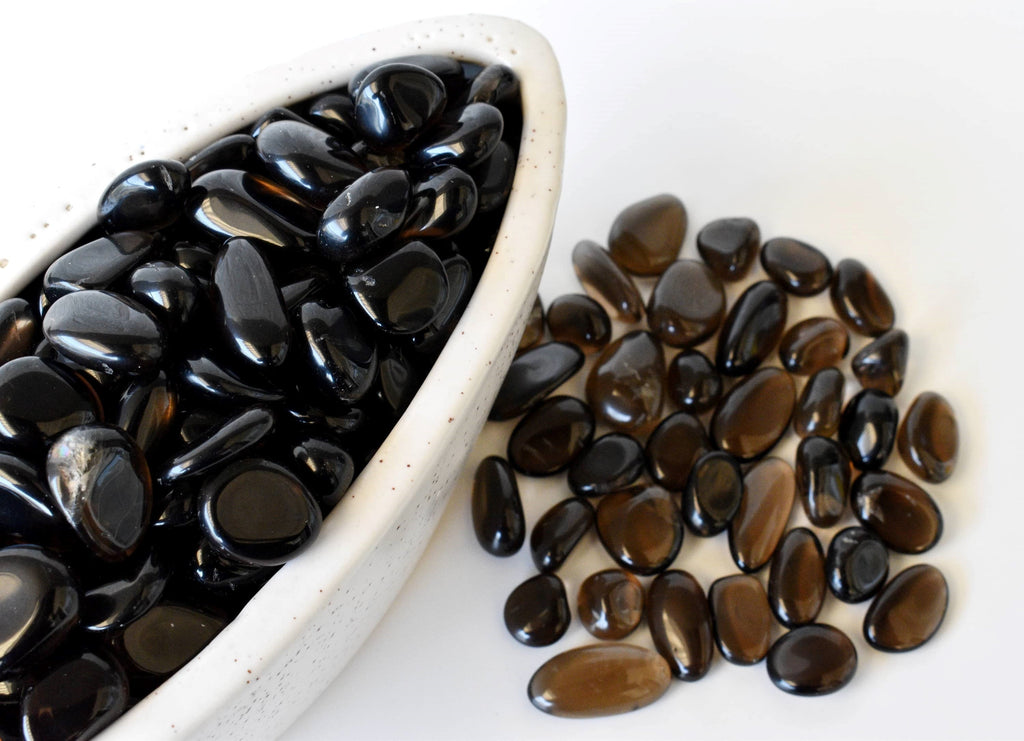 Dark Smokey Quartz Tumbled Crystals (Luck And Good Fortune and Grounding) | Tumbled Stones & Chips | Wiccan Center